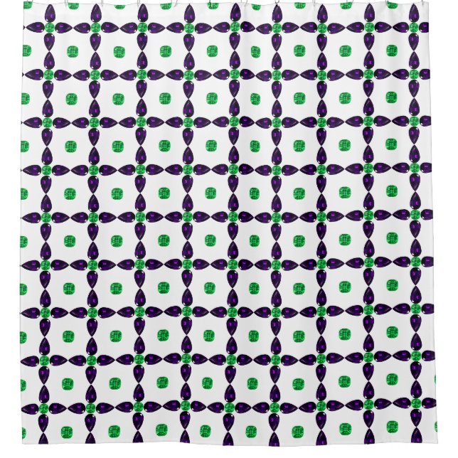 Rideaux De Douche Art Gemstone, vert et violet (Devant)