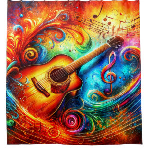 Rideaux De Douche Art guitare