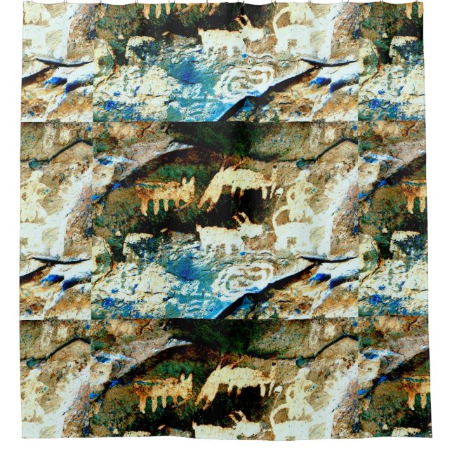 Rideaux De Douche art indigène de roche de sud-ouest (Devant)