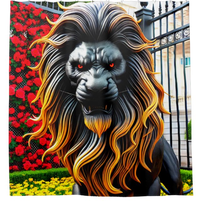 Rideaux De Douche Art Lion en colère (Devant)
