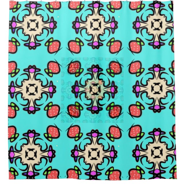 Rideaux De Douche Art mandala sarcelle (Devant)