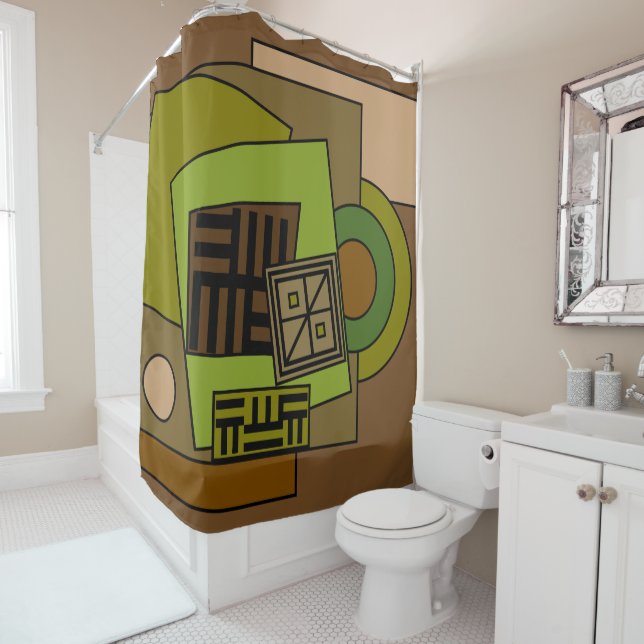 Rideaux De Douche Art moderne abstrait contemporain (En situation)
