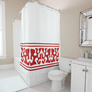 Rideaux De Douche Art moderne en forme rouge Abstrait