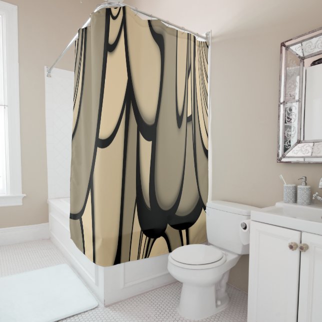 Rideaux De Douche Art Moderne Fondre des teintes Brown (En situation)