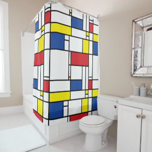 Rideaux De Douche Art Moderne Géométrique Minimaliste De Stijl Mondr