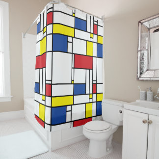 Rideaux De Douche Art Moderne Géométrique Minimaliste De Stijl Mondr