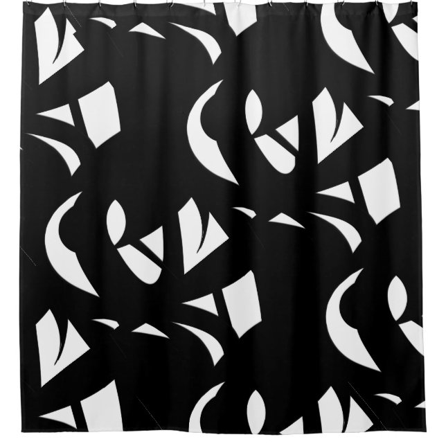 Rideaux De Douche Art Moderne Incroyable Noir et Blanc (Devant)