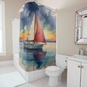 Rideaux De Douche Art nautique Abstrait dynamique Design artistique