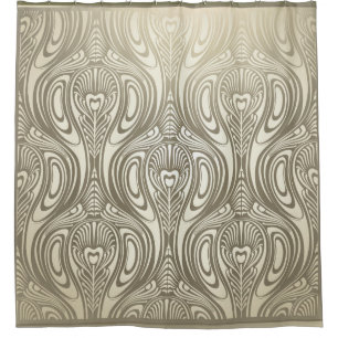 Rideaux De Douche Art nouveau, art déco, couleurs or, vintage, flor