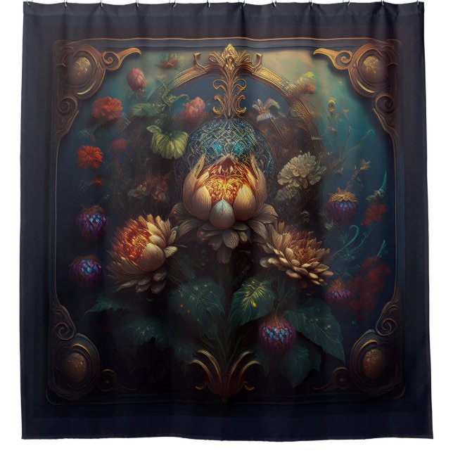 Rideaux De Douche Art Nouveau Floral (Devant)