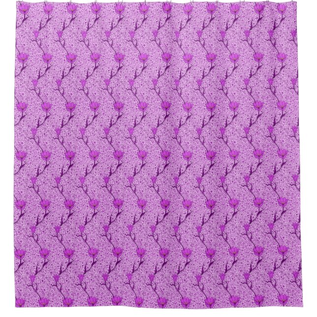Rideaux De Douche Art nouveau Tulip Damask, Violet and Orchid (Devant)