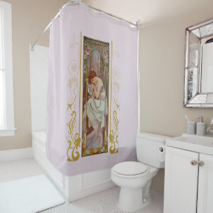 Rideaux De Douche Art Noveau Alphonse Mucha Night's Reest