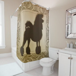 Rideaux De Douche Art numérique de chien de caniche