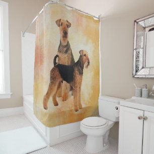 Rideaux De Douche Art numérique de terriers d'Airedale