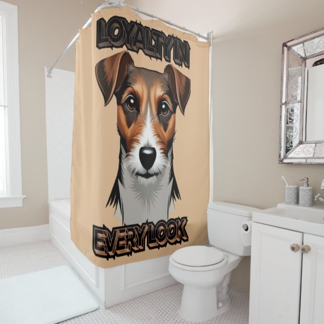 Rideaux De Douche Art numérique Jack Russell Tri-Color (En situation)