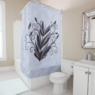 Rideaux De Douche Art Plante gothique - Flore noire et violette