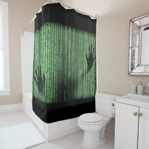 Rideaux De Douche Art surréaliste de code informatique d'abrégé s