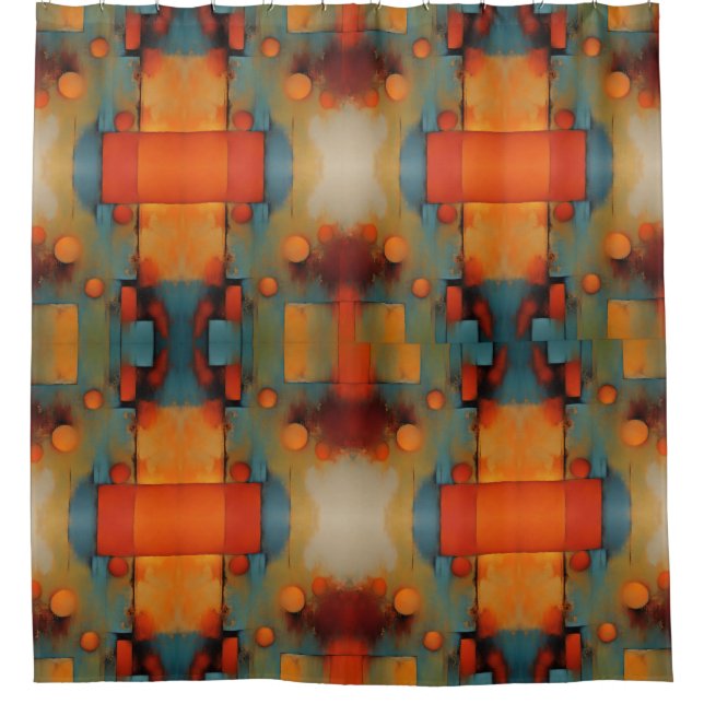 Rideaux De Douche Art textile Abstrait : Nature concept art couleurs (Devant)