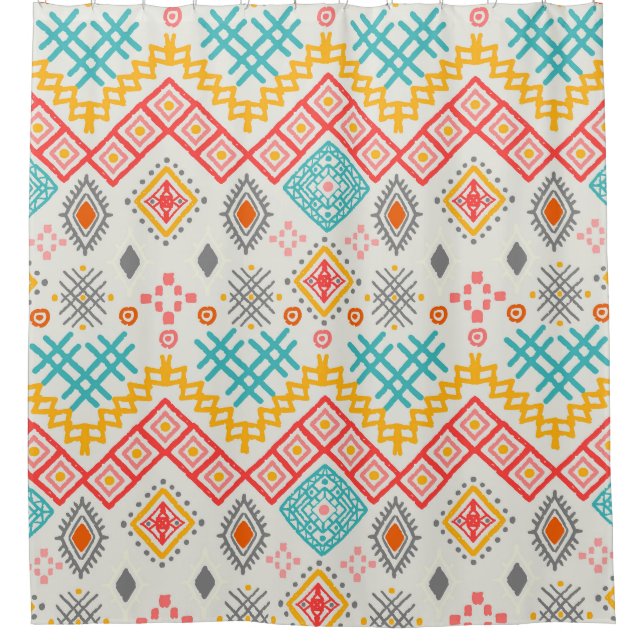 Rideaux De Douche Art tribal : imprimé géométrique boho. (Devant)