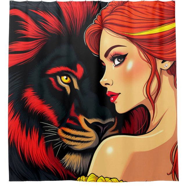 Rideaux De Douche Artsy Lion et Lady (Devant)