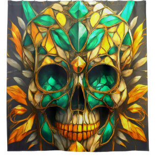 Rideaux De Douche Artsy Skull Design
