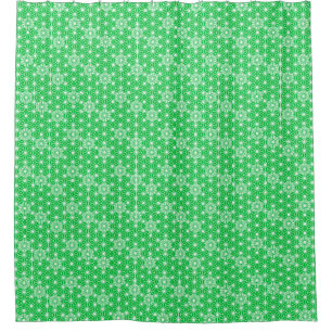 Rideaux De Douche Asanoha japonais ou Motif étoile - vert jade