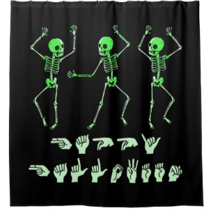 Rideaux De Douche ASL Halloween Joyeux I - Saison Éffrayante