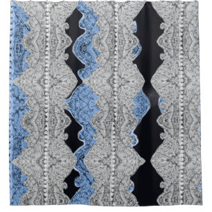 Rideaux De Douche Assez Bleu Gris 