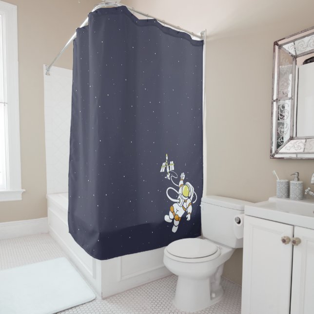 Rideaux De Douche Astronaute (En situation)