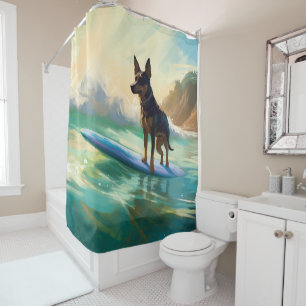 Rideaux De Douche Australian Kelpie Beach Surf Paining