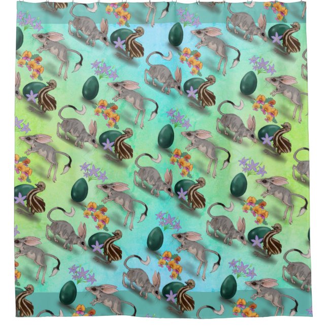 Rideaux De Douche Australie Bilby de Pâques avec Emu & Egg (Devant)