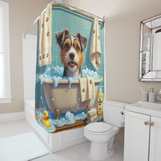 Rideaux De Douche Australien Terrier Sloppy Sleepy mignonne drôle (En situation)