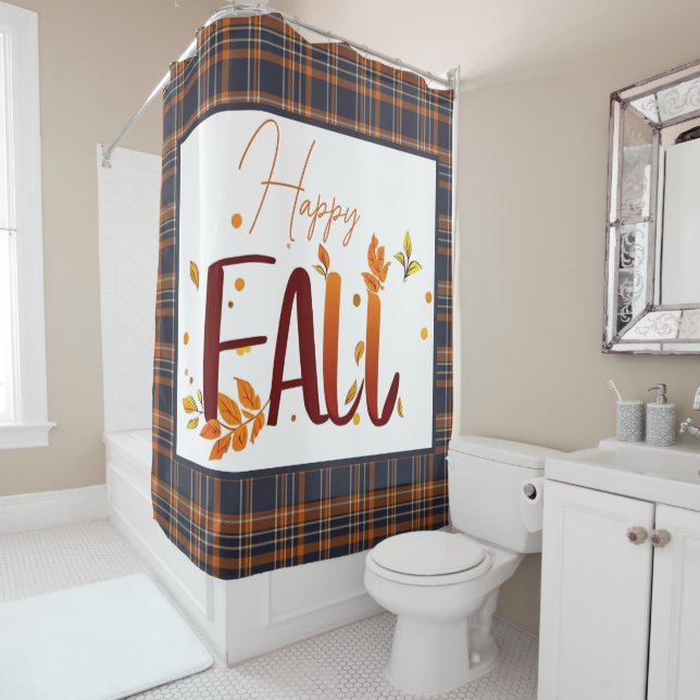 Rideaux De Douche automne/automne/feuille/plaid (En situation)