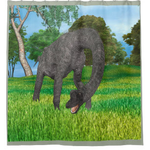 Rideaux De Douche Aventure de dinosaure à long cou dans la jungle
