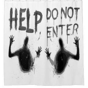 RIDEAUX DE DOUCHE AVERTISSEMENT ! N'ENTREZ PAS ! 3