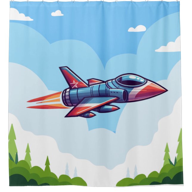 Rideaux De Douche avion/avion de chasse (Devant)