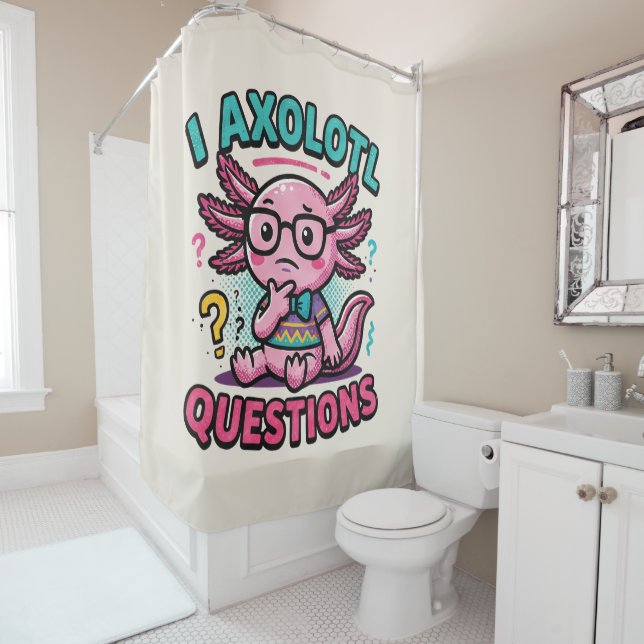Rideaux De Douche Axolotl nerd mignon Je Axolotl Questions Points d' (En situation)
