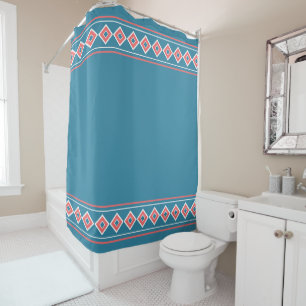 Rideaux De Douche Aztec Blue Coral Diamond Sud-Ouest