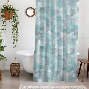 Rideaux De Douche Azur Verdigris Mosaic