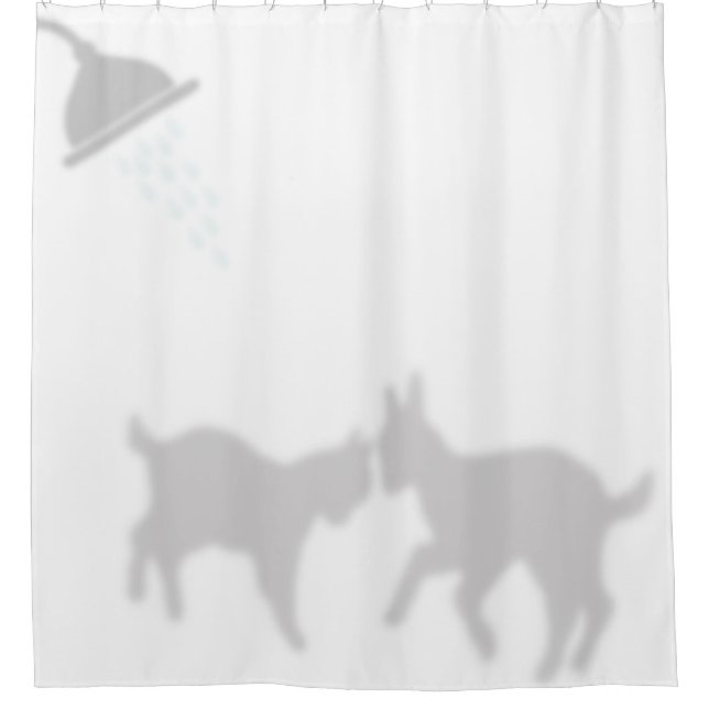 Rideaux De Douche Baby Chèvres Ombre Silhouette Ombre Buddies (Devant)