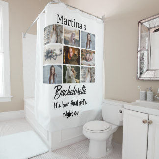 Rideaux De Douche Bachelorette moderne personnalisée 9 Photo Collage
