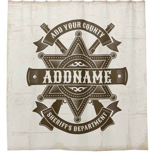 Rideaux De Douche Badge de Rifles Adjoint Old West Sheriff Personnal (Devant)