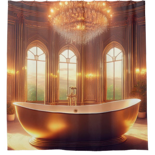 Rideaux De Douche Baigné en or (Devant)