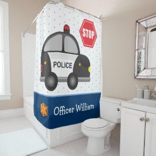 Rideaux De Douche Baignoire de la salle de bain du jeune officier de