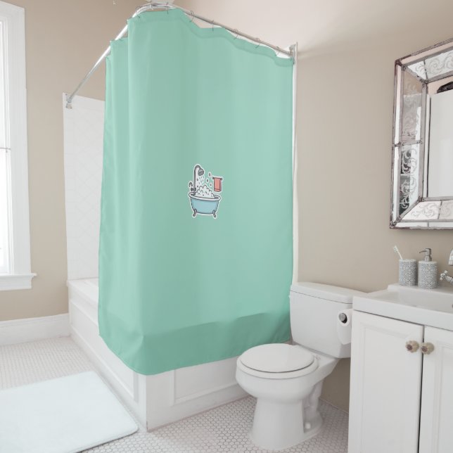 Rideaux De Douche Baignoire mignonne avec bulles et serviette (En situation)