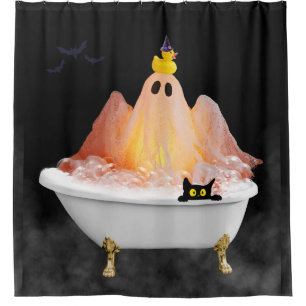 Rideaux De Douche Bain de la bulle fantôme d'Halloween
