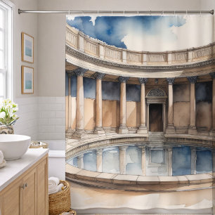 Rideaux De Douche Bain Romain Aquarelle