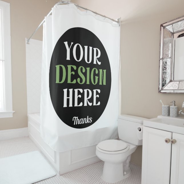 Rideaux De Douche baiser personnalisé, unique, élégant et minimalist (En situation)