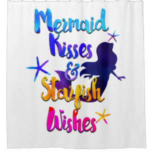 Rideaux De Douche Baisers de sirène et voeux d'étoiles de mer Aquare