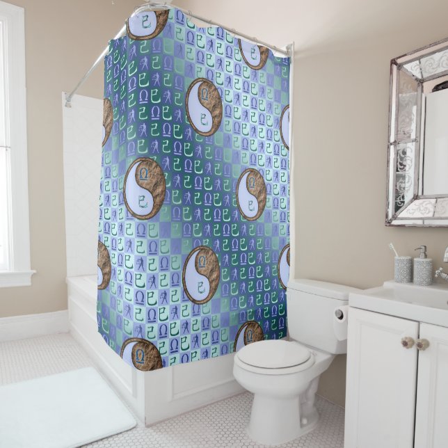 Rideaux De Douche Balance & Serpent de terre (En situation)